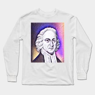 Jonathan Edwards Pink Portrait | Jonathan Edwards Artwork 8 Long Sleeve T-Shirt